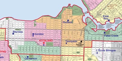 Vancouver iskolába járás határ térkép