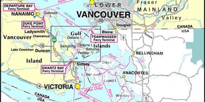 Vancouver-sziget komp útvonal térkép