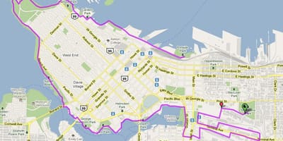 Város vancouver kerékpáros térkép