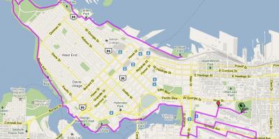 Város vancouver kerékpáros térkép