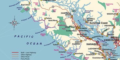 Kemping vancouver-sziget térkép