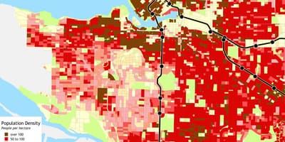 Térkép vancouver-sziget népsűrűségű