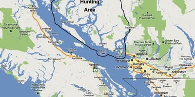 Térkép vancouver-sziget vadászat
