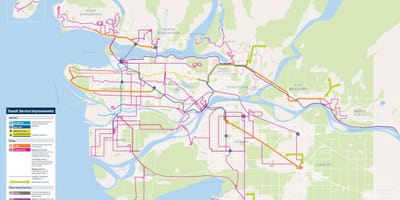 Vancouver árutovábbítási rendszer térképen