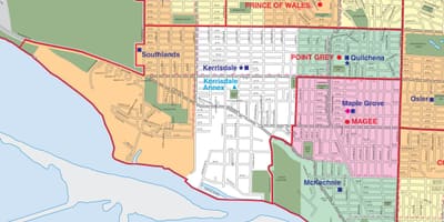 Vancouver vízgyűjtő térkép